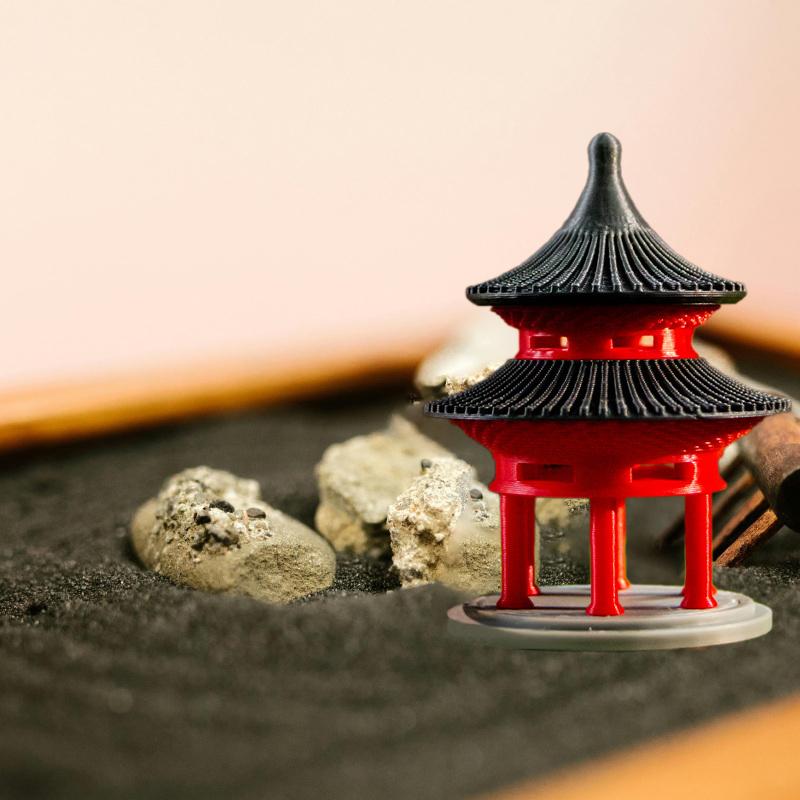 Chinese Pagoda Domed Pavilion Statue Ancient Building Model Japanese Decoration Miniature Rockery Aquarium Bonsai Ornament