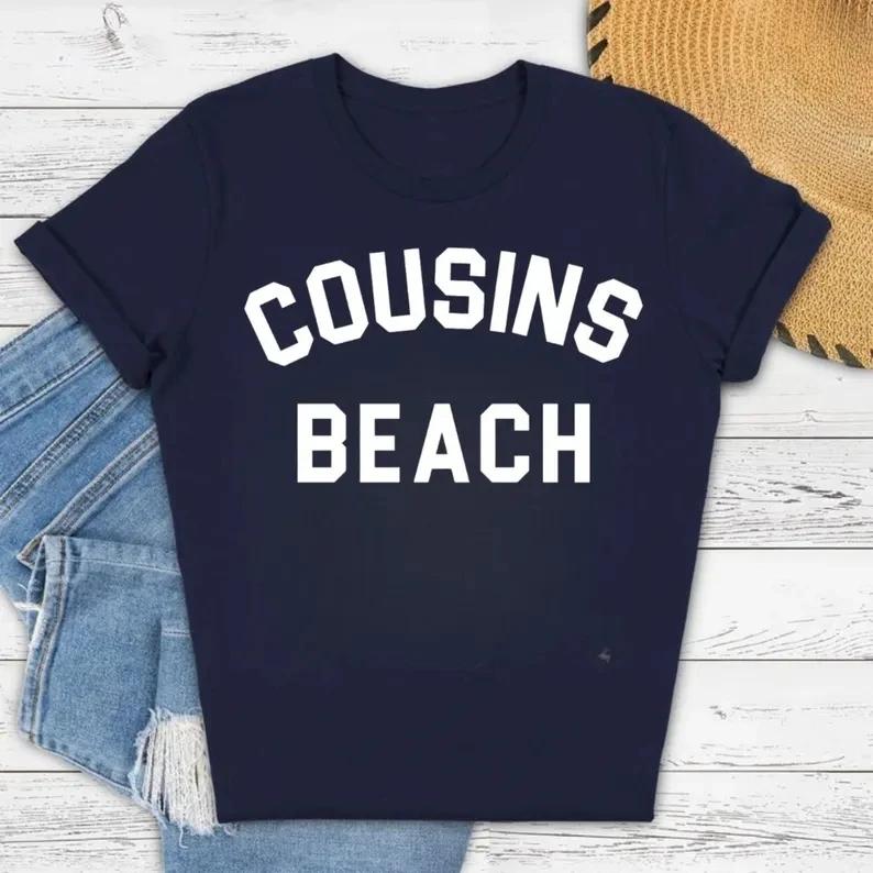 Women's Retro Vintage COUSINS BEACH T-Shirt Men Oversize Tee Cotton Streetwear Loose Short Sleeve Top The Summer I Turned Pretty