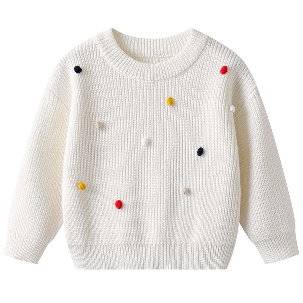 Autumn and Winter Children's Sweater DIYs Handmade Ball Baby Wool Top Girl Bottoming Sweater