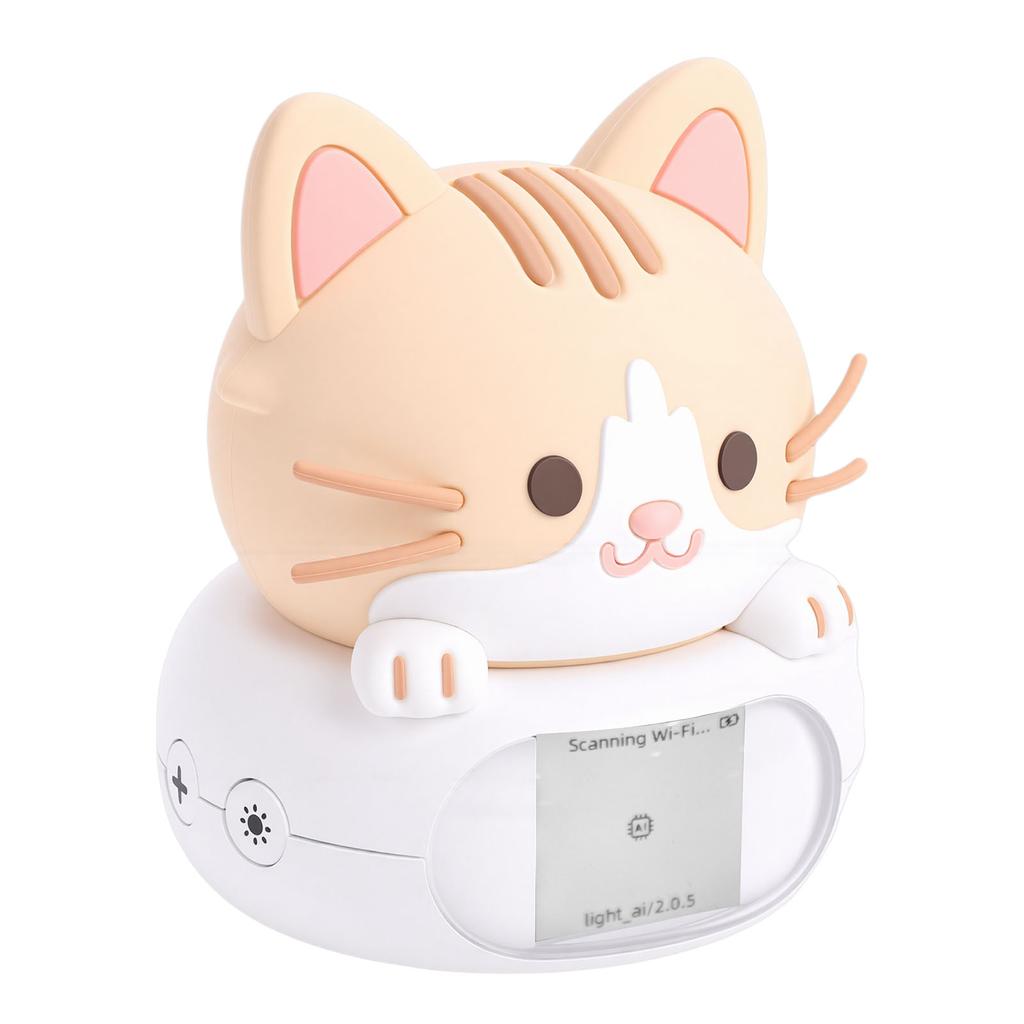 AI Desk Robot Companion Cute Night Light for Bedside Smart AI Learning Chat Robot with Voice Commands for Home Cat