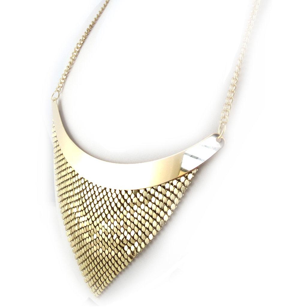 Les Trésors De Lily [N0692] - Golden 'Cotte De Maille' Designer Necklace