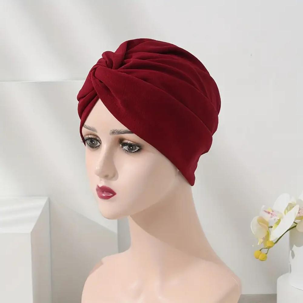 1 sztuka Elastyczne Turbany Nakrycie Głowy Kobiety Czapka Pokrycie Skręcony Plisowany Opaska na Głowę Różne Kolory Pokrycie Włosów Czapki Beanie dla Kobiet Dziewcząt