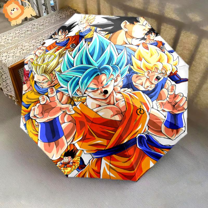 1 PC Automatic Folding Umbrella - Dragon Ball Super Pattern Portable Foldable Design With 8 Ribs Christmas Birthday Gifts