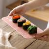 BEPAN 1PC Japanese Style Rectangular Ceramic Plates Underglaze Color Sushi Dishes Multi Purpose Plates for Cake Western Food