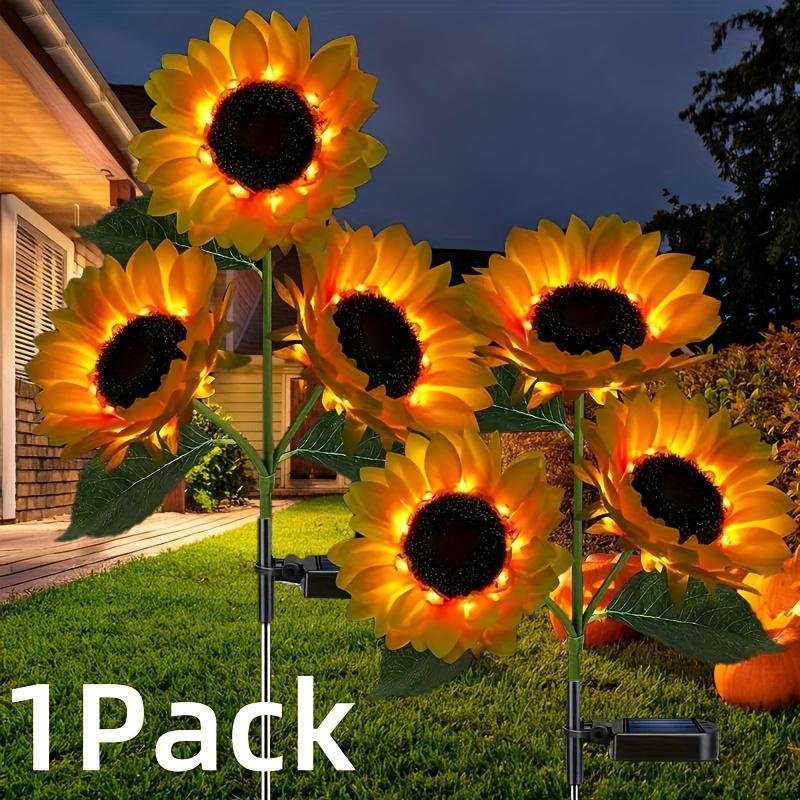 1PACK Solar LED Sunflower Garden Lights, Realistic Night Glow Energy Saving Outdoor Lighting for Garden, Lawn, Home, Terrace and Porch Decorations