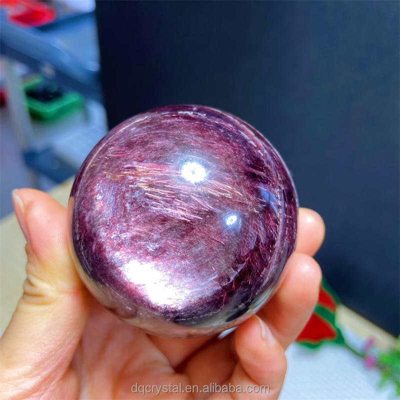 Natural Crystal Purple Mica Sphere High Quality Shiny Purple Mica Crystal Ball for Home Decoration (Purple,different size) фиолетовый
