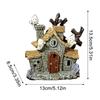 Haunted House Figurine Indoor Resin Halloween Room Decor 5.3Inch Glowing Figure Lighted Statue For Table Women Workplace Shelf