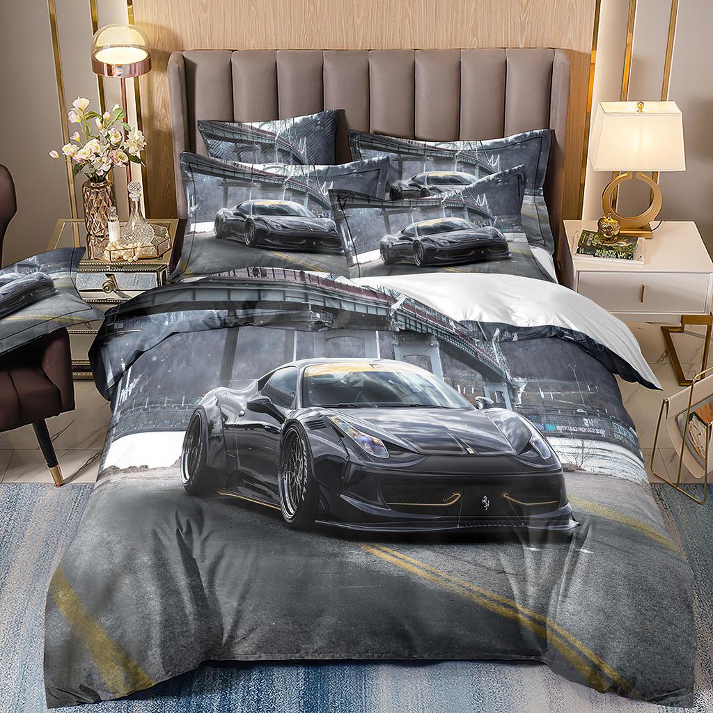 Sports Car Bedding 3D Digital Printing Two-Piece Quilt Set Three-Piece Home Textile