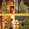 LED Christmas Tree Topper Lights Ring WaterfallString LightsOutdoor Waterproof Garden Yard Decoration HolidayTree Lighting Decor