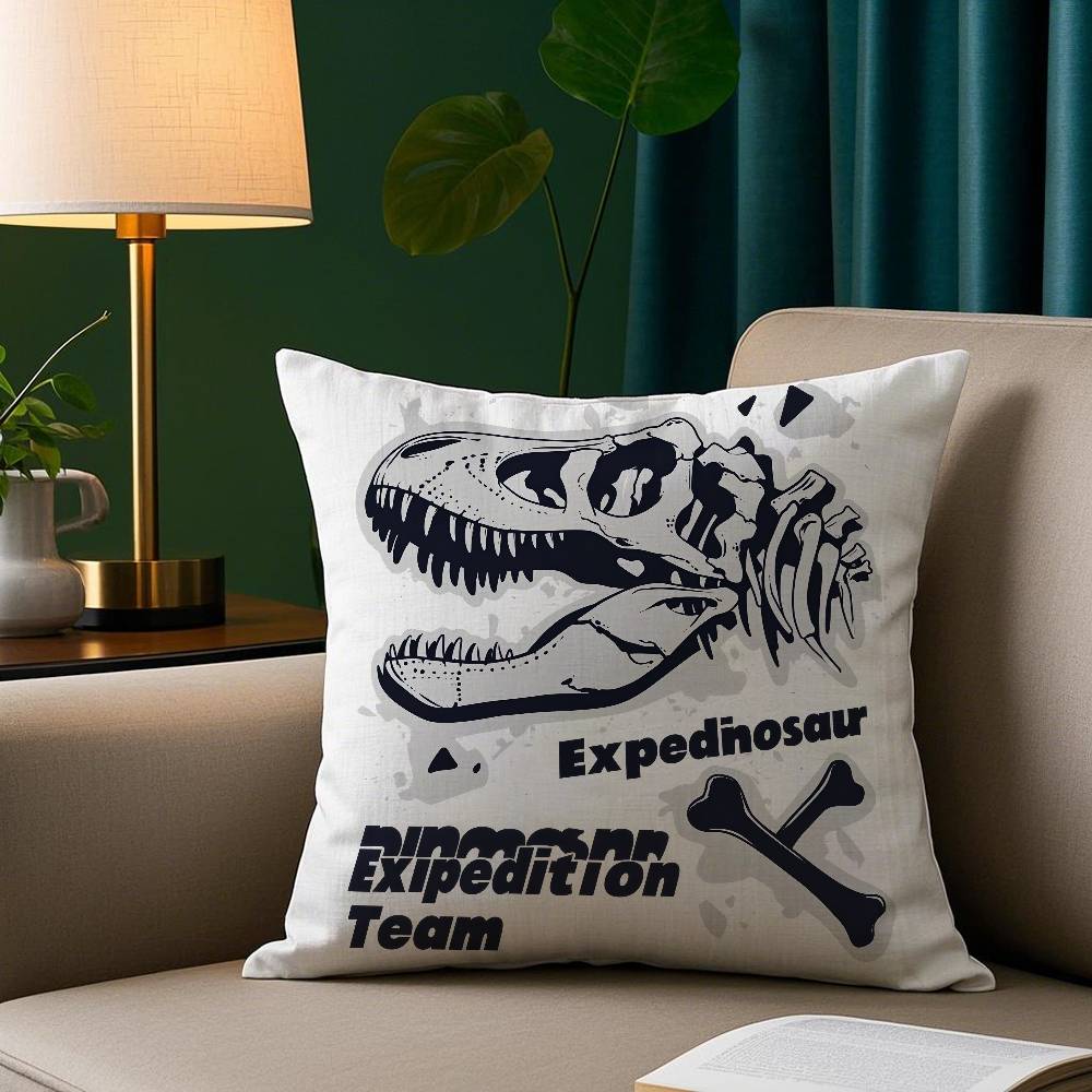 Federa per Cuscino Dinosauro Peluche Corto Stampa Double-sided Quadrata Copricuscini Decorazione Cuscino Divano Casa