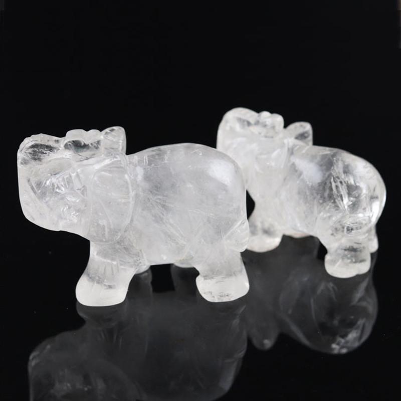 Carved Elephant Hand Natural Gemstone Jasper Turquoise Malachite Crystal Quartz