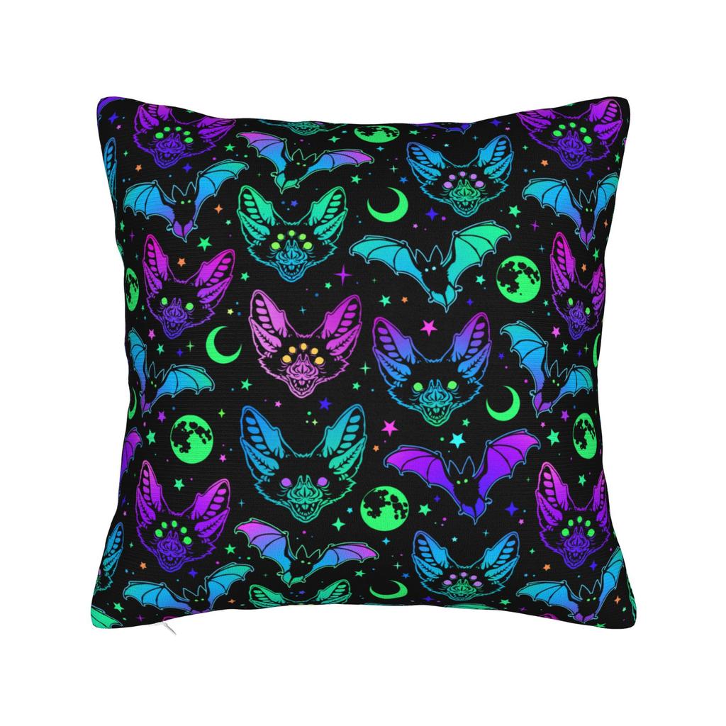 Halloween Bat Cartoon Pillowcase Printing Cushion Cover Decoration Pillow Case Cover Bedroom Zipper