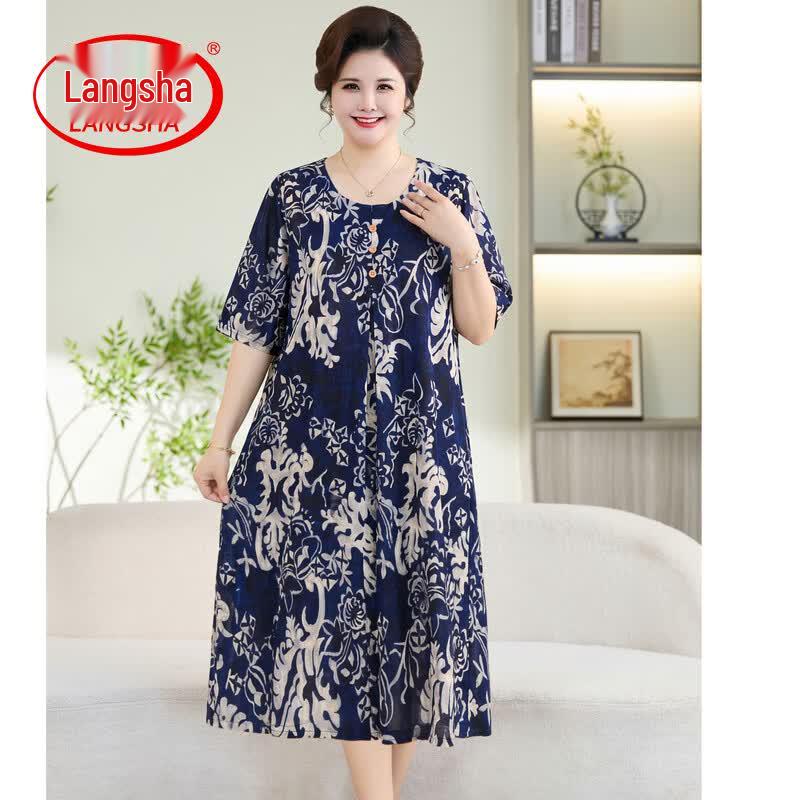 Langsha Women s Plus Size Floral Summer Dress 5XL