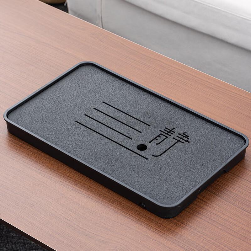 WJ Imitation Black Gold Stone Tea Tray