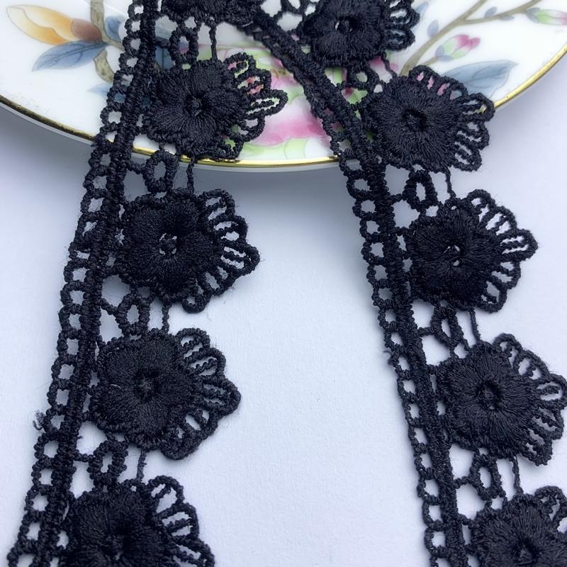 4 m/13,12 stop každé balení bílé černé krajkové lemy velký široký oděvní doplněk na šití závěsů ručně vyráběný DIY květinový lem šaty krajkové ozdoby květinovým lemem
