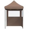 Foldable Pop Up Party Tent with 2 Side Panels Brown