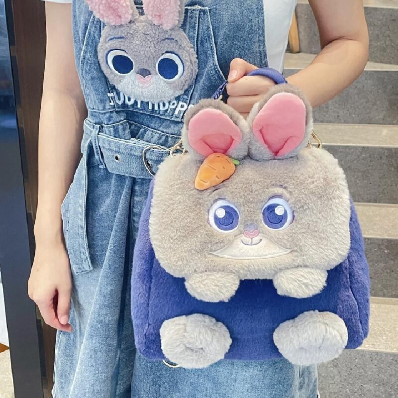 Disney Zootopija Mielas Animacinis Personažas Judy Hopps Nick Wilde Pliušinis Kuprinė Per Petį Vienos Peties Krepšys Atverčiamas Viršus Kawai Festivalio Dovana
