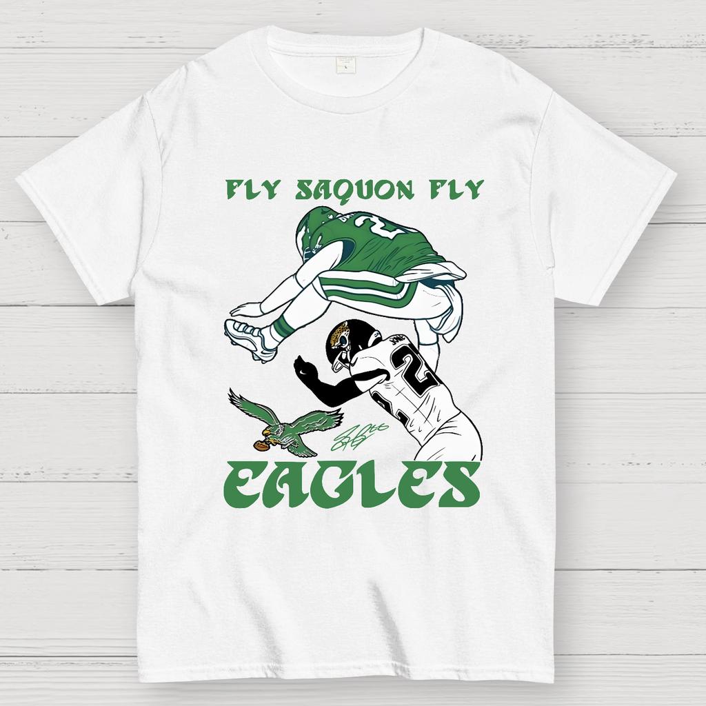 Fly Saquon Fly Eagles Barkley Cotton Summer Casual Cool Loose T-Shirt
