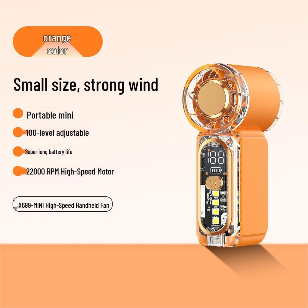 Southeast Asia Bestseller x688 Mini Turbo Handheld Fan - High-Speed, USB Charging, Long Battery Life