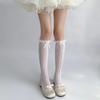 Sexy lolita socks summer thin lace calf socks women spring bow mid tube stacking socks jk