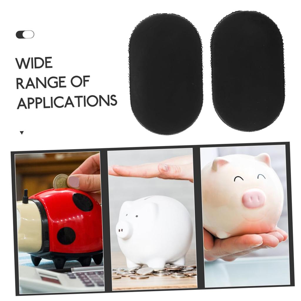 10Pcs Silicone Piggy Bank Stoppers - Oval Bottom Plugs for Kids Safe Bank and DIY Projects - Black Silicone Caps for Money Savings