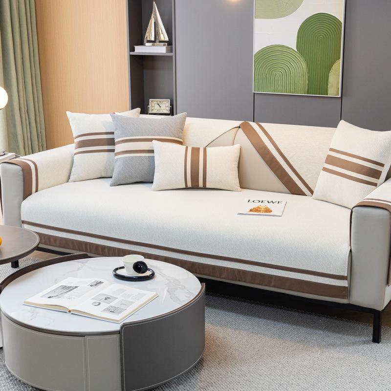 Nuovo Cuscino per Divano in Ciniglia Quattro Stagioni Universale Copridivano Tinta Unita Cuscino per Divano per Soggiorno Coperta Decorativa per la Casa