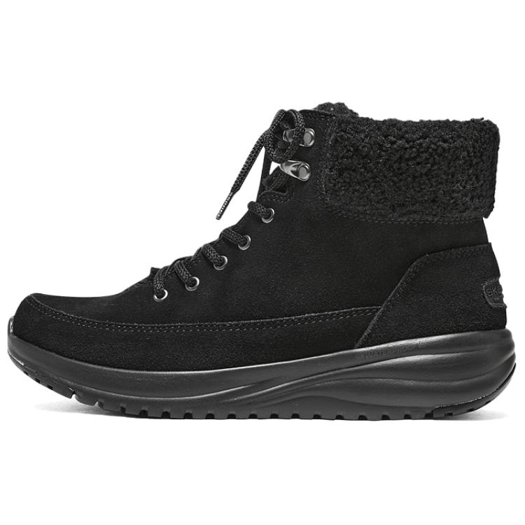 Skechers On-The-Go Womens Warm Height Increasing Comfortable Versatile Short Snow Boots Women boots Black 144770C-BBK 37