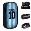 Estojo de Lápis Divertido Futebol 10 Lionel Messied Estojo de Lápis Caixa de Canetas para Meninas Meninos Bolsa Grande de Armazenamento Estudantes Presentes Escolares Material Escolar