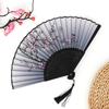 Abanico de Mano Plegable Portátil con Diseño Floral Ligero Tradicional para Uso al Aire Libre en Verano y Accesorios de Viaje