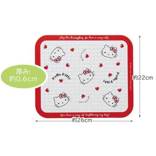 Skater Kitchen Heat-Resistant Board, Small, 26 x 22 cm, Hello Kitty Red Heart, Sanrio, KTBO1-A