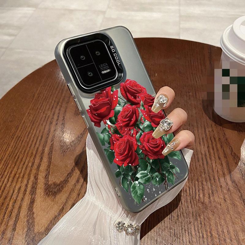 

Чехол Rose Flower для iPhone 16 Pro Max Samsung A55 A35 S24 FE Xiaomi Redmi Note 13 Pro 14C Huawei Honor 200 противоударный бампер для телефона с защитой от царапин iPhone 14 Plus