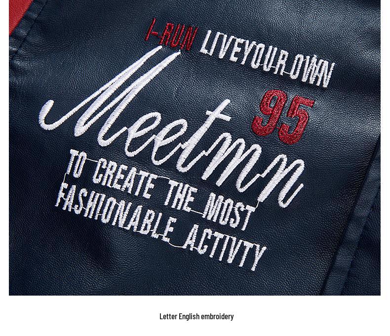Young Men's Casual PU Leather Jacket, Baseball Stand Collar – Trendy Spring/Autumn Outerwear 7701.