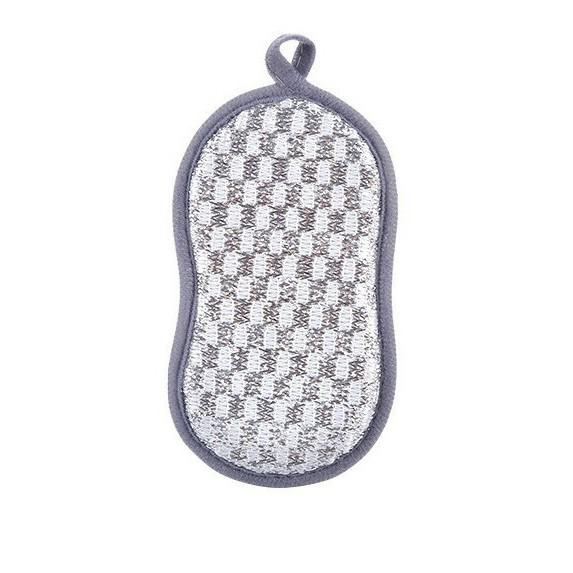 Dual-Sided Non-Shedding Figure-Eight Dishwashing Sponge with Silver Wire for Multi-Functional Cleaning