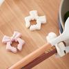 Spatula Holder for Pot Silicone Spoon Rest Bowknot Design Clip Spatula Rest Pot Pan Holder for Cooking Keeps Kitchen Counter Clean