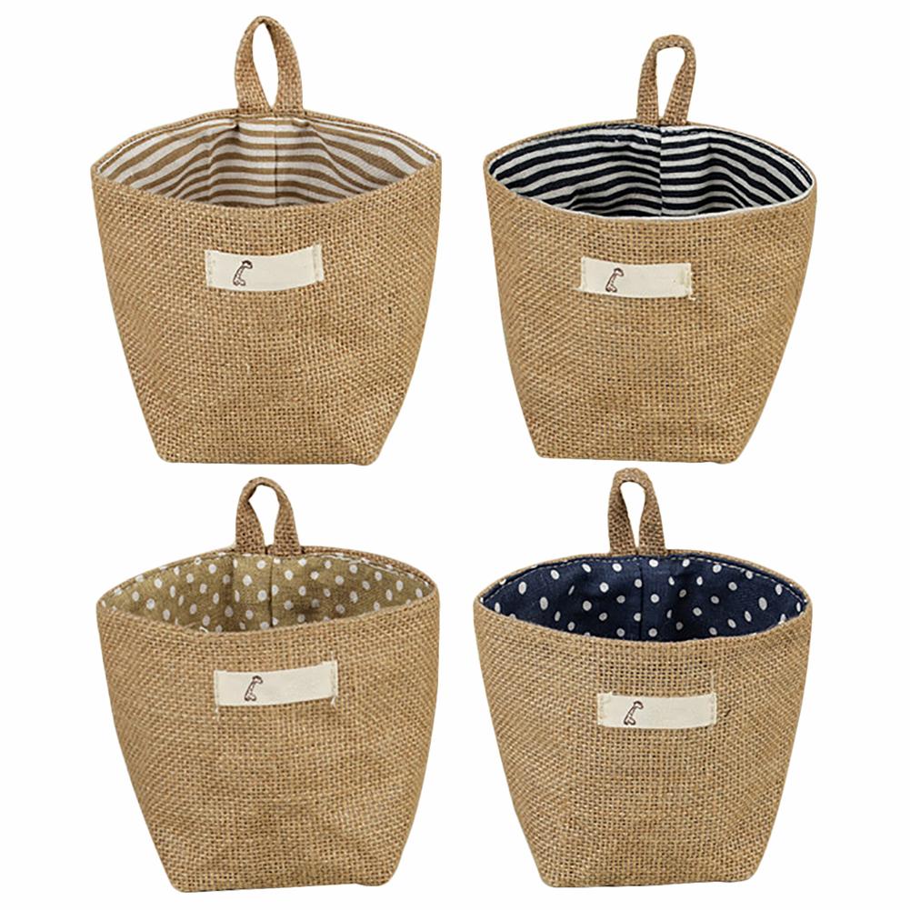 Хлопково-льняная влагостойкая корзина для хранения с крючком для офиса детской комнаты и гостиной 629₽