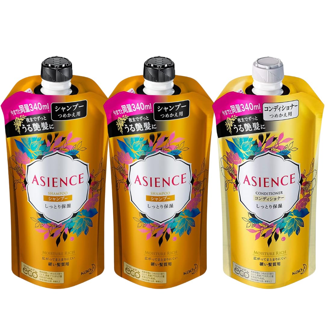 

Moisturizing shampoo and conditioner set, refill 340ml, total of 3 sets