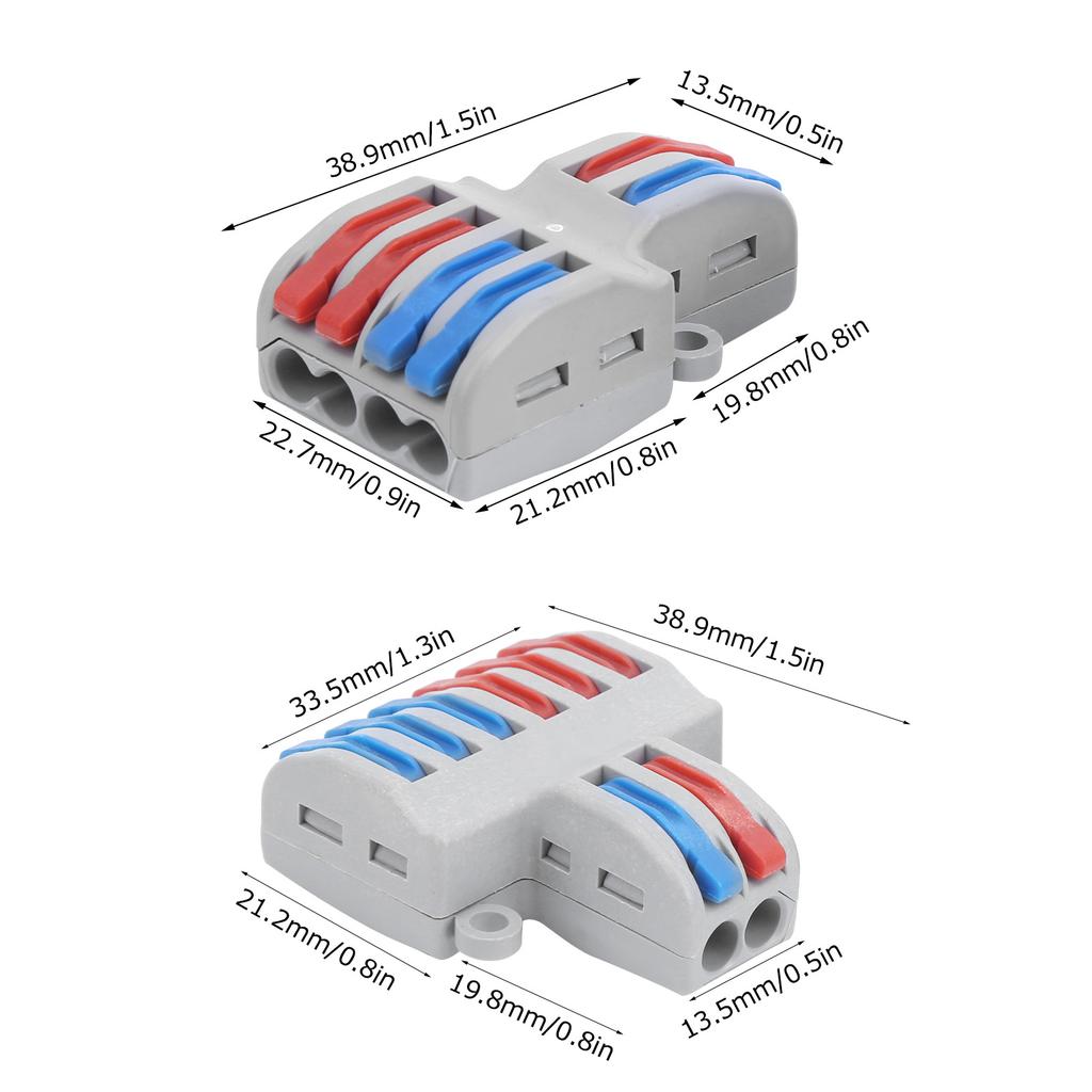 10Pcs Compact Wire Connectors Lever Nut Terminal Block SPL Quick Connect Equipment