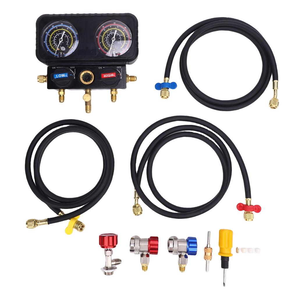 AC Gauge Set with Hoses Enhanced Safety Automotive Manifold Gauge Set Replacement for R410A R32