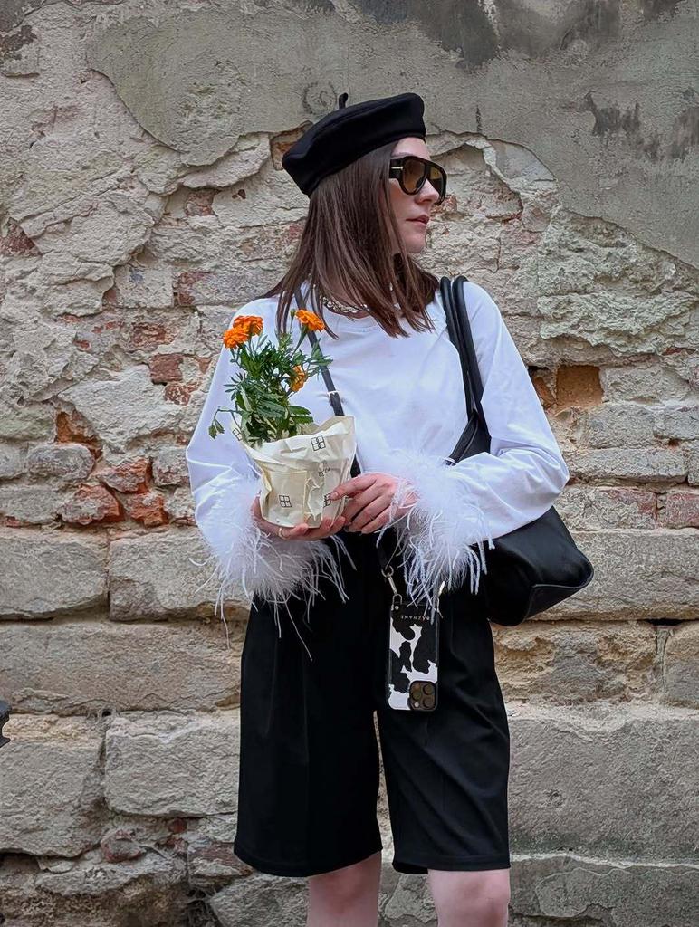 Γυναικείο Μακρυμάνικο T-shirt με Φαρδιές Μανσέτες και Ένθετα Γούνας - Ευρωπαϊκό και Αμερικανικό Στυλ, Συλλογή Άνοιξη 2026