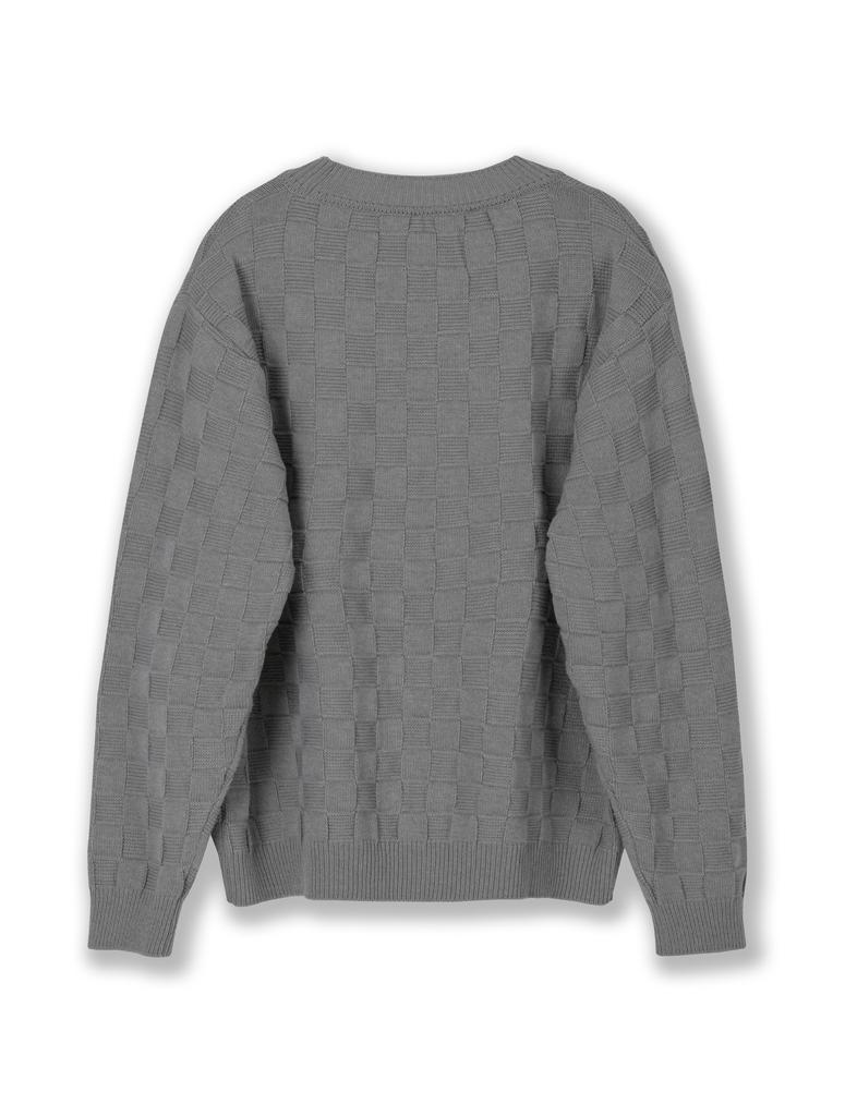 JUAN HOMME Squared Weaving Knit (Grey)