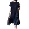 Summer Polyester Pleated Dress With Zipper For Women Office Wear