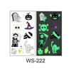 10Pcs Halloween Glow In the Dark Tattoos for Kids Waterproof Luminous Cartoon Pumpkin Ghost Face Arm Tattoo Stickers Party Gifts