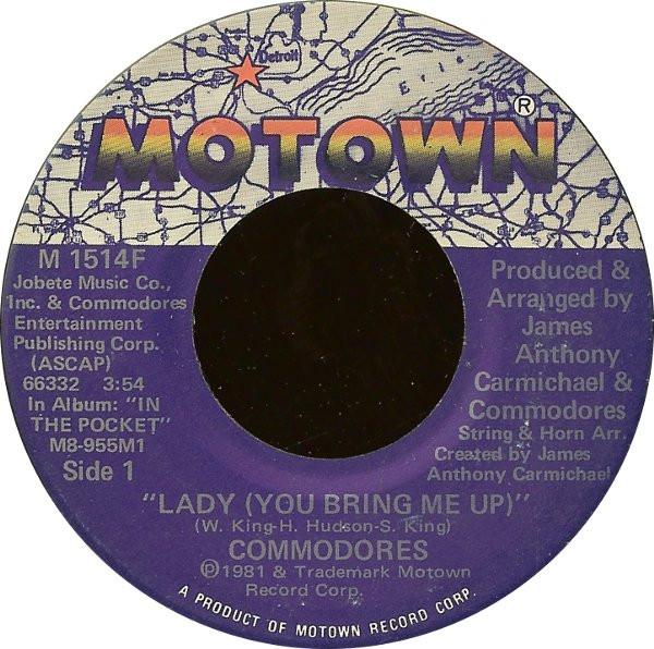 

7inch Record COMMODORES - Lady (You Bring Me Up) M1514F MOTOWN 1981 US Soul/Funk Used