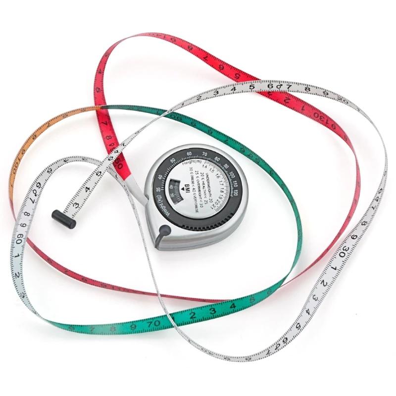 1Pcs Body Mass Measuring Tape Measure 150cm BMI Calculator Fitness Weight Loss Muscle Fat Tester