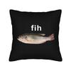 Fih Shoes Fish Funny Misspelled Fish Meme Fih Calling Humor Square Pillow Covers Room  Cushion Cover Creative Decor Pillowcase