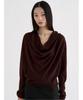 ANGGAE Cowl Neck Pullover Brown