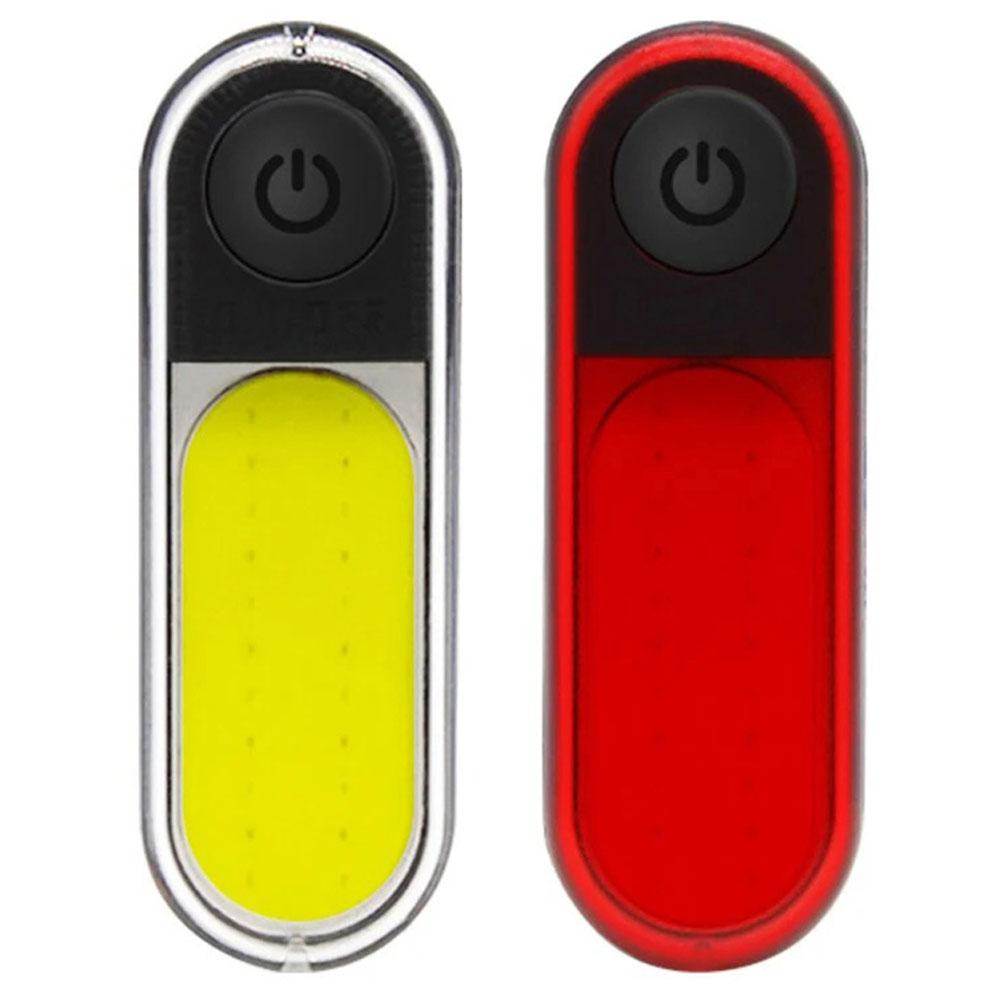 COB LED Bike Handlebar Flashlight USB Rechargeable Cycling Headlight Waterproof Safety Warning Taillight Cycling Tail Lamp