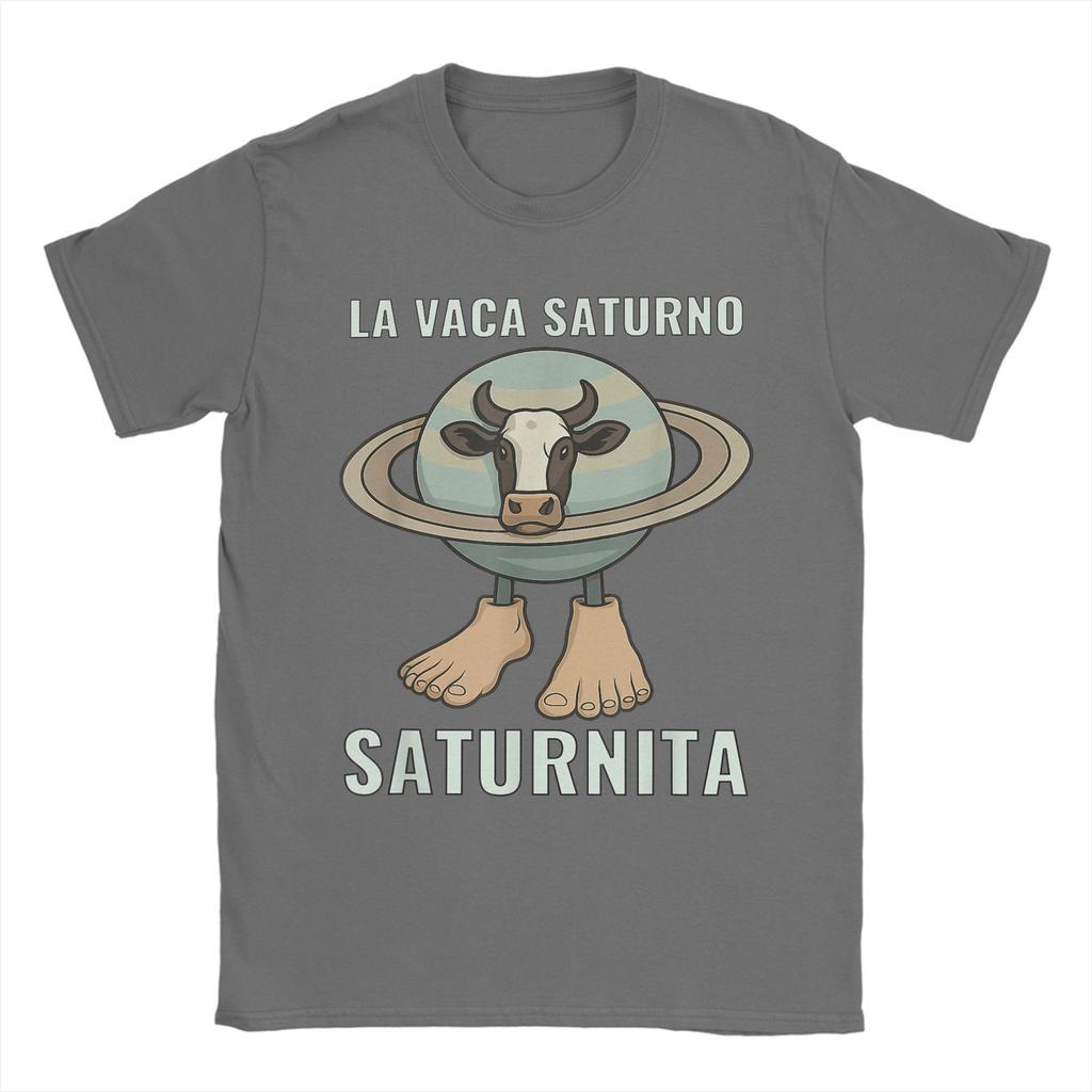 Oversized T-Shirt Summer Saturnita Cow Planet Meme Hipster T-Shirts  Cotton Tshirt for Men's Y2K Loose Short Sleeve Clothing