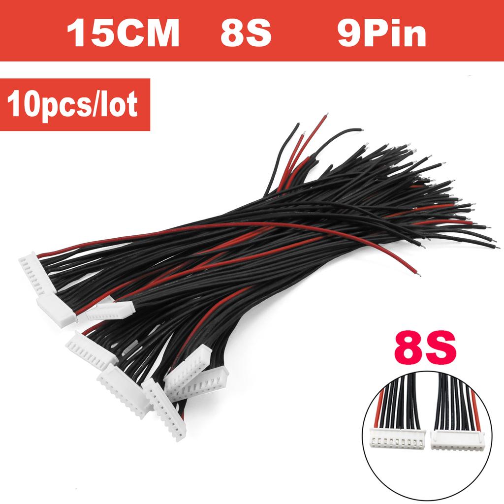 10pcs/lot 1S 2S 3S 4S 5S 6S 7S 8S Lipo Battery Balance Charger Cable IMAX B6 Connector Plug Wire 30 20 15 10cm Single Head Wire