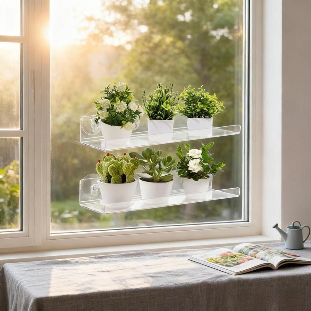 Fenster-Pflanzenregal Innen 2 Stück Klar Saugnapf-Pflanzenhalter Pflanzenständer Wandmontage Für Zuhause Wohnung Naturliebhaber